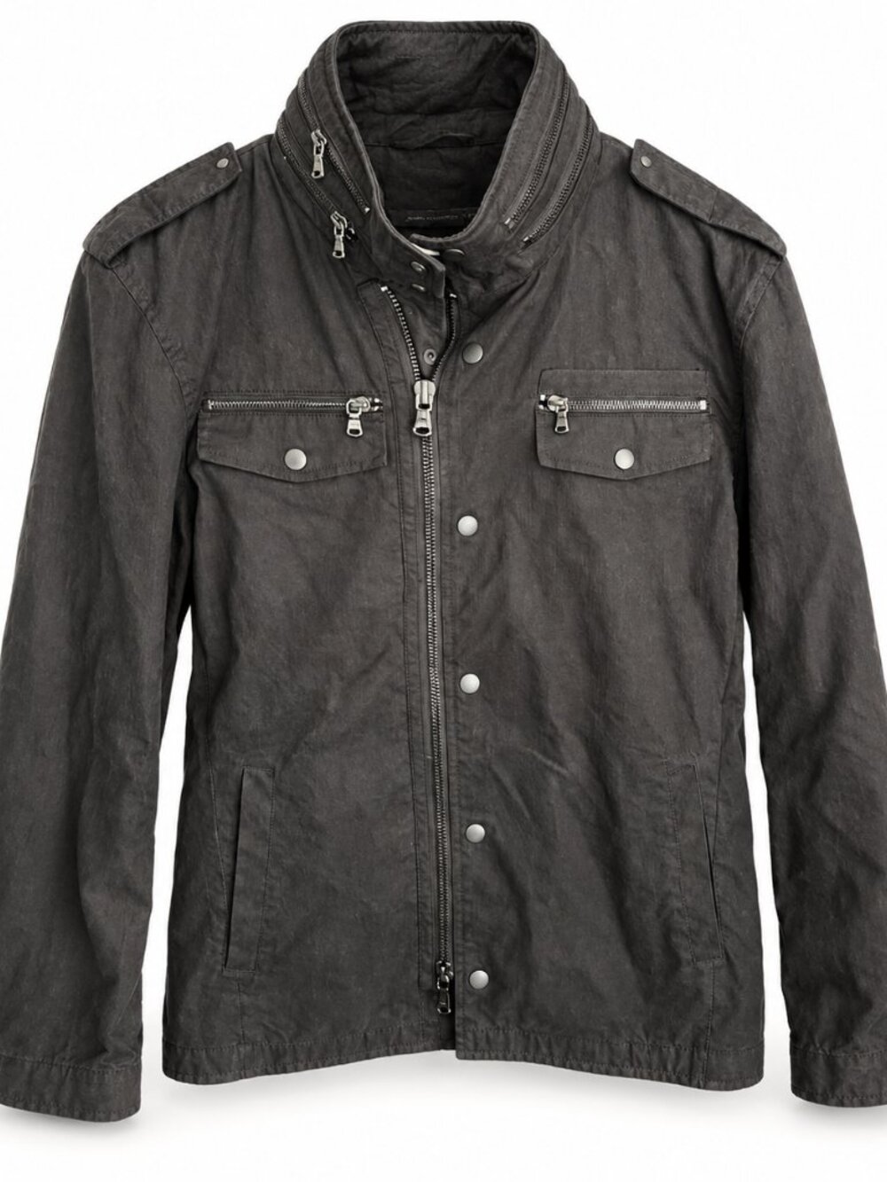 John Varvatos Star USA Men’s Black Multi-Zip Military Moto Jacket Size M